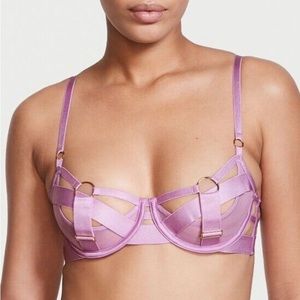 Victoria's Secret Very Sexy Strappy Unlined Balconet Bra in lilac size 34DD NEW